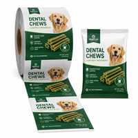 Film d'emballage haute barrière imprimé sur mesure pour poudre de suppléments multivitaminés et probiotiques pour animaux de compagnie, en rouleau pour sachets pour chiens et chats