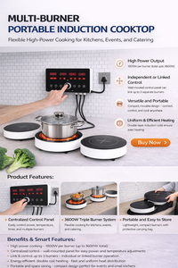 Cuisinière à induction <span class=keywords><strong>en</strong></span> céramique à zones multiples, détachable, pour restaurant - Offre Spéciale - Product Image 5