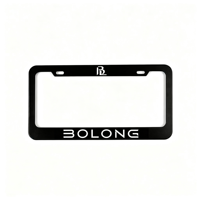 Cadre de plaque d'immatriculation en plastique ABS de qualité supérieure BOLONG, norme américaine, noir, logo personnalisé, anti-décoloration, installation facile