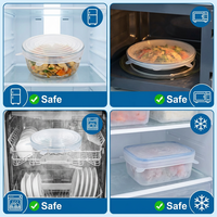 12 couvercles extensibles en silicone écologiques réutilisables pour le stockage des aliments - 6 tailles différentes (2 ensembles) - Couvercles élastiques pour bols de cuisine