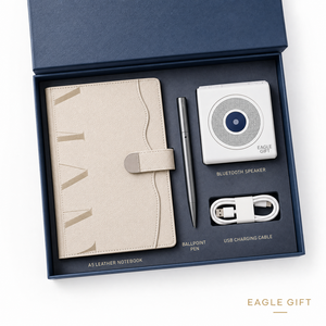 Ensemble de carnets à couverture rigide avec fermeture magnétique, en cuir PU bleu de qualité supérieure, journal d'affaires, stylo assorti imprimé en sérigraphie - Product Image 4
