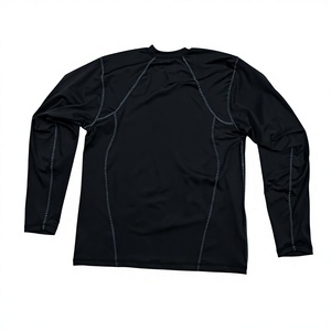Chemise de compression à manches longues pour hommes, séchage rapide, respirante, maillot de sport avec genouillères intégrées, haut d'entraînement - Product Image 2