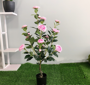 Decorazioni per la tavola di nozze di alta qualità camelia artificiale albero in vaso di rosa del tè camelia albero per la decorazione del giardino - Product Image 3