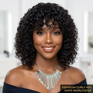 Perruque bouclée africaine, entièrement fabriquée à la machine, 100% cheveux indiens Remy, sans colle, longueur 10 pouces, densité 180%, 8A-12A, 1 pièce - Product Image 1