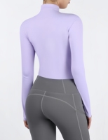 Beisite Absorption de la sueur Séchage rapide Couche de base équestre pour femme 1/4 Zip Manches longues Chemise d'entraînement d'équitation 71% Nylon 29%