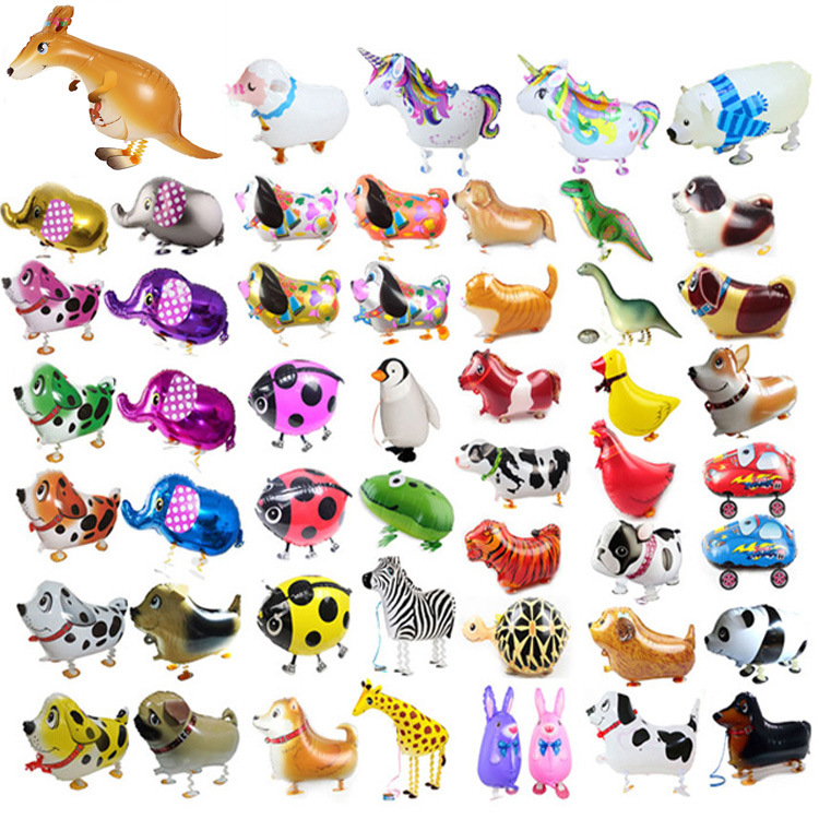 stand walking animals shape pet balloons children's classic toys Hybrid models of animal helium foil balloon