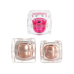 China manufacturer square Whitening Rose gold jar premium packaging uv gel jars 15ml 30ml 50lm face cream acrylic jar square