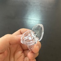 ISMAN 3g Wadah Lip Balm Bentuk Hati Lucu untuk Anak, Dapat Dipakai, Transparan, Kosong, Kemasan Makeup