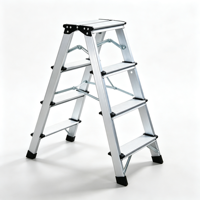 Échelle pliante en alliage d'aluminium disponible en OEM, couleur et logo personnalisés, échelle pliante en forme de A