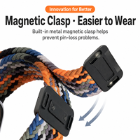 Bracelet tressé à libération rapide pour Samsung Galaxy Watch Active 3 4 5 6 7 Gear 2 S3 40 42 44 45 46 47mm, bracelet sport en nylon magnétique