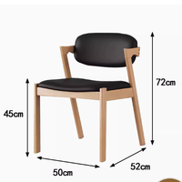 Chaise de salle à manger en bois massif de style nordique, dossier en Z simple et moderne pour hôtel et restaurant