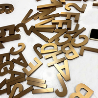 Lettres en acier inoxydable brossé noir sur mesure, non éclairées, pour enseignes intérieures de boulangeries et pâtisseries