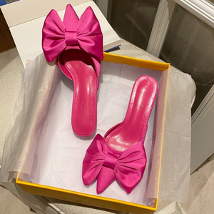 Nuevos Mules de Moda 2025 con Punta en Pico y Tacón Bajo de Seda para Mujer - Product Image 3