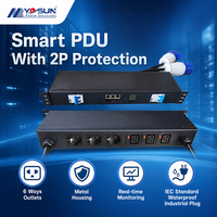 Interruptor de Circuito 2P para Minería, PDU Inteligente de 1U para Montaje en Rack, Regleta de Alta Potencia de 32A con Tomas Mixtas Alemanas y C19 para Gabinete