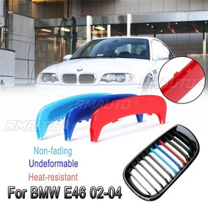 Grille de calandre avant en plastique 3 couleurs, garniture de calandre de course, compatible avec BMW E46 2002-2004, avec clip de fixation - Product Image 1