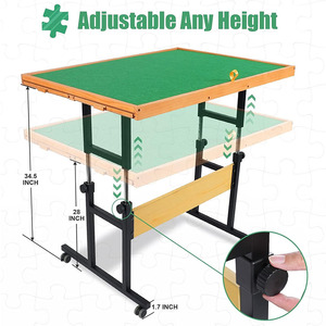 <span class=keywords><strong>Table</strong></span> de puzzle et <span class=keywords><strong>table</strong></span> <span class=keywords><strong>basse</strong></span> 2 en 1 avec bords sans éclats, cadeau pour les amateurs de puzzle <span class=keywords><strong>Table</strong></span> de puzzle en bois à hauteur réglable - Product Image 3