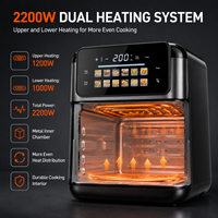 Friteuse à air AOJA grande capacité 10L avec fenêtre visible, 2200W, écran tactile numérique, 12 programmes de cuisson prédéfinis, friteuse à air 6-en-1 pour la maison