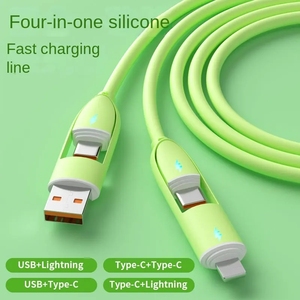 1m Liquid Silicone 4-in-1 Fast Charging Data Cable 6A for <strong>Android</strong> &amp; 100W Type-C PD for IOS 27W Fast Charge USB-C Cable - Product Image 5