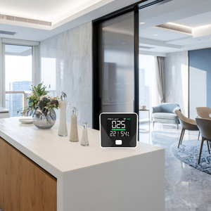 Détecteur de qualité de l'air de bureau avec écran LED, batterie rechargeable 1000 mAh, moniteur de poussière PM2.5, ventilateur intégré, application Tuya Wifi, OEM - Product Image 2