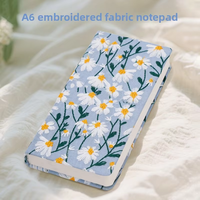 Carnet de notes A6 en lin et coton, broderie florale, style japonais et coréen, 192 pages, papier épais, reliure cousue, journal intime, meilleurs cadeaux