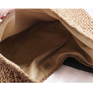Femmes grande capacité fait à la main paille <span class=keywords><strong>osier</strong></span> tissé fourre-tout sac à bandoulière décontracté pour automne hiver été plage vacances sous les bras sac - Product Image 5