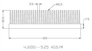 Dissipateur thermique en aluminium extrudé personnalisé de haute qualité 120(L)*30(H)*110(C)mm – Profilés en aluminium sur mesure - Product Image 6