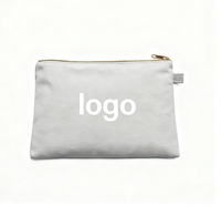 Pochette cosmétique en coton avec logo personnalisé, trousse de maquillage en vrac organique avec cordon de serrage, trousse de toilette de voyage