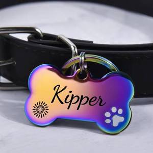 Custom Dog <b>Tag</b> Pet ID <b>Tag</b> Bone Shape Metal <b>Name</b> <b>Tag</b> with Engraved Logo for Dogs and Cats - Product Image 6
