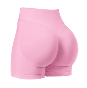 Vêtements de sport personnalisés de grande taille, vêtements de fitness respirants pour femmes, shorts de yoga sans coutures froissés à taille haute, shorts de course à pied à compression - Product Image 6