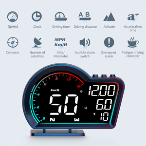 Lancol Head up <span class=keywords><strong>Display</strong></span> (HUD) Alarma de exceso de velocidad Fatiga Recordatorio de conducción Colocación OBD Pantalla LCD Reloj de velocidad Temperatura del agua - Product Image 4