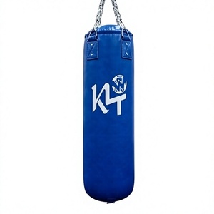 Sac de boxe d'entraînement K4 bleu en PU avec remplissage de sable pour usage en salle de sport adulte - Product Image 1