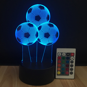 3D <span class=keywords><strong>Led</strong></span> điều khiển từ xa Bóng đá hình 3D ánh sáng ban đêm Bóng Đá người hâm mộ thể thao Quà Tặng 7 màu sắc thay đổi ánh sáng đèn - Product Image 3