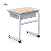 Mobilier scolaire Bureau et chaise d'étudiant Bureau d'étudiant à hauteur réglable Ensemble table et chaises pour l'école primaire