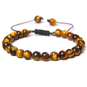4mm Natural Hematite Tiger Eye <b>Bracelet</b>, Adjustable <b>Bracelet</b>, Fashion Jewelry Gift for Men and Women Wholesale - Product Image 4