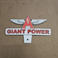 Panneaux en émail et porcelaine vintage, thème 'Flying A Giant Power Motor Topper', pour produits à base de gaz et d'huile, vente en gros à prix réduit