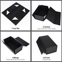 Grande boîte personnalisée avec logo doré Emballage de luxe Boîte pliante pour cadeau de mariage Boîte cadeau magnétique pliante de luxe