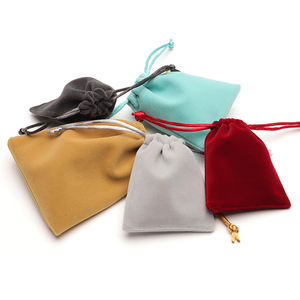 Multi Color Soft Velvet Drawstring Jewelry Pouch Custom Logo Print Dustproof Storage Bag For Necklace Earring Bracelet Gift Pack - Product Image 2