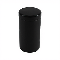 Promotion Exceptionnelle : Boîte Métallique Cylindrique Noire Personnalisée de Qualité Alimentaire pour Cadeau, Idéale pour Thé ou Poudre de Café