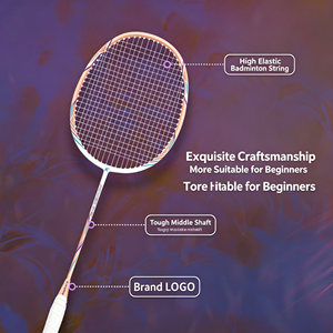 Raquette de badminton légère en carbone aérospatial 4U avec cadre aérodynamique et conception anti-torque pour le jeu compétitif - Product Image 5