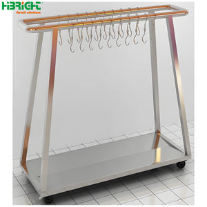 Exhibidor de Carne Portátil de Acero Inoxidable 201 para Supermercado, con Superficie Pulida, Instalación Rápida, Almacenamiento Eficiente, 1 Estante - Product Image 3