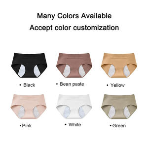 Taschendesign Hochgeschnittene Damen-Periodenunterwäsche Übergröße Baumwoll-Zwickel 3-Schichtige Auslaufsichere Antibakterielle Menstruations-Slips - Product Image 5