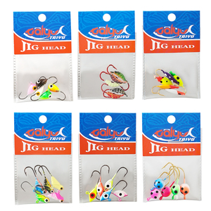 5 cái/túi Chì Đầu Câu Cá Móc Thiết Lập 7 Hình Dạng Crappie Mini Jig Đầu Softbait Móc Thiết Lập 5 Màu Sắc Sâu Côn Trùng Băng Câu Cá Móc - Product Image 6