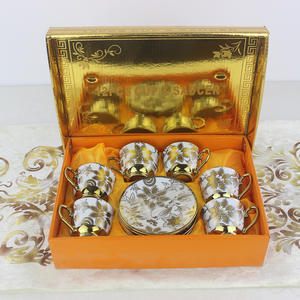 Juego de 6 Tazas de Espresso de Cerámica Resistentes al Calor, Estilo Americano, Ecológicas, Reutilizables, con Platos - Product Image 1