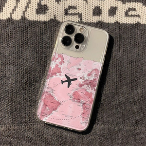 Pareja avión mapa impresión a prueba de golpes <span class=keywords><strong>espacio</strong></span> TPU funda de teléfono móvil para Iphone 8 X Xr Xs 11 12 13 14 15 16 17 Pro Max - Product Image 4