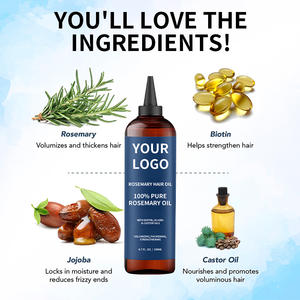 Pure <b>Rosemary</b> Hair <b>Oil</b> 198ml Oem Private Label 100% <b>Natural</b> Growth Vegan Frizz Free - Product Image 2