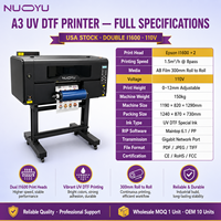 Nouvelle imprimante DTF UV A3 à double tête 110V/220V prête à être expédiée, machine à autocollants avec encre UV