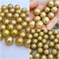 Nouvel Arrivage Muses Jewels Perles de culture d'eau douce naturelles teintées, rondes, dorées, 12-15mm, perles en vrac pour la bijouterie en gros