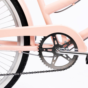 Vélo de ville <span class=keywords><strong>hybride</strong></span> rose pour <span class=keywords><strong>femme</strong></span>, taille 28, 28 <span class=keywords><strong>pouces</strong></span>, simple vitesse, avec panier, en aluminium, style vintage, vélo de plage, vélo urbain - Product Image 5