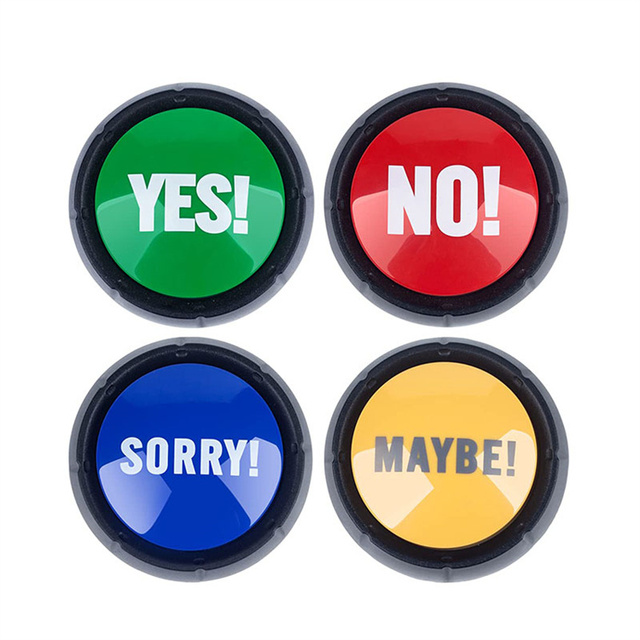 Customized DIY Recordable Talking Button Music Sound Buzzer with Light Plastic Paper Material Battery Powered Promotional Gifts