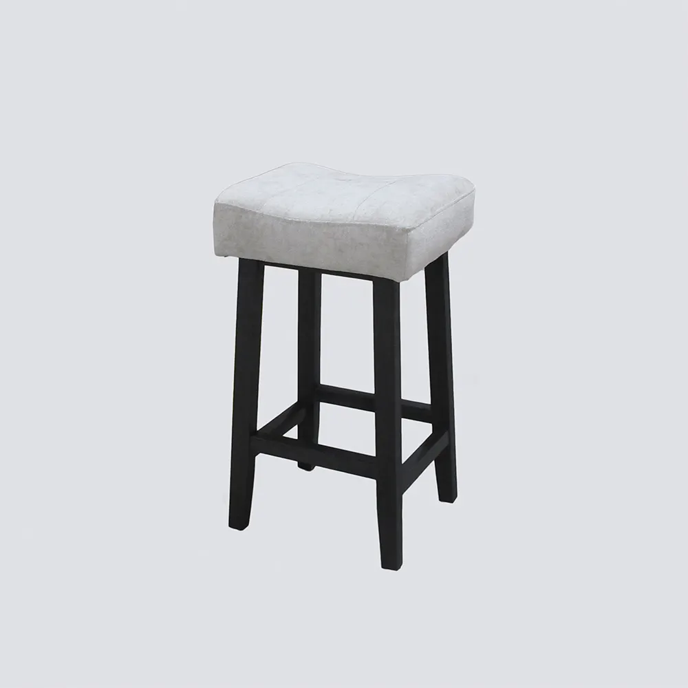 Taburete de tela para bar, mueble elegante de 26 pulgadas, moderno, nórdico, patas de madera